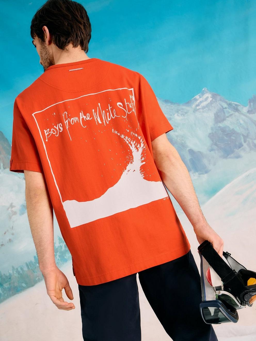 Rewind Graphic Tee in RED PR - MODEL BACK