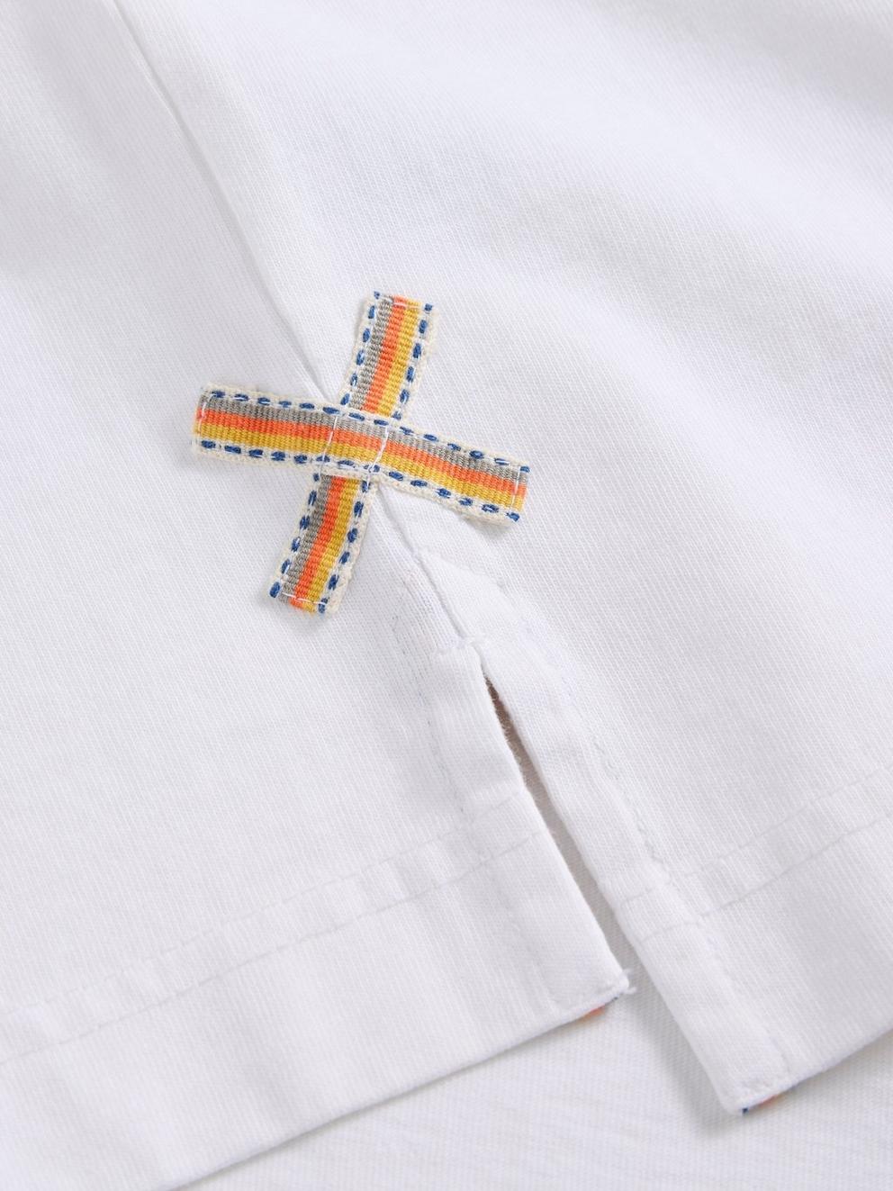 Rewind Ringer Tee in BRIL WHITE - FLAT DETAIL