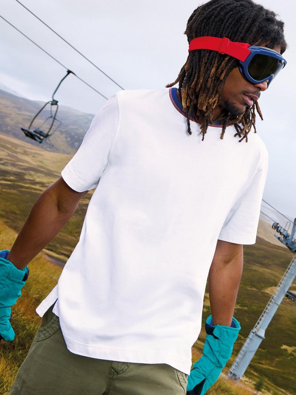Rewind Ringer Tee in BRIL WHITE - LIFESTYLE