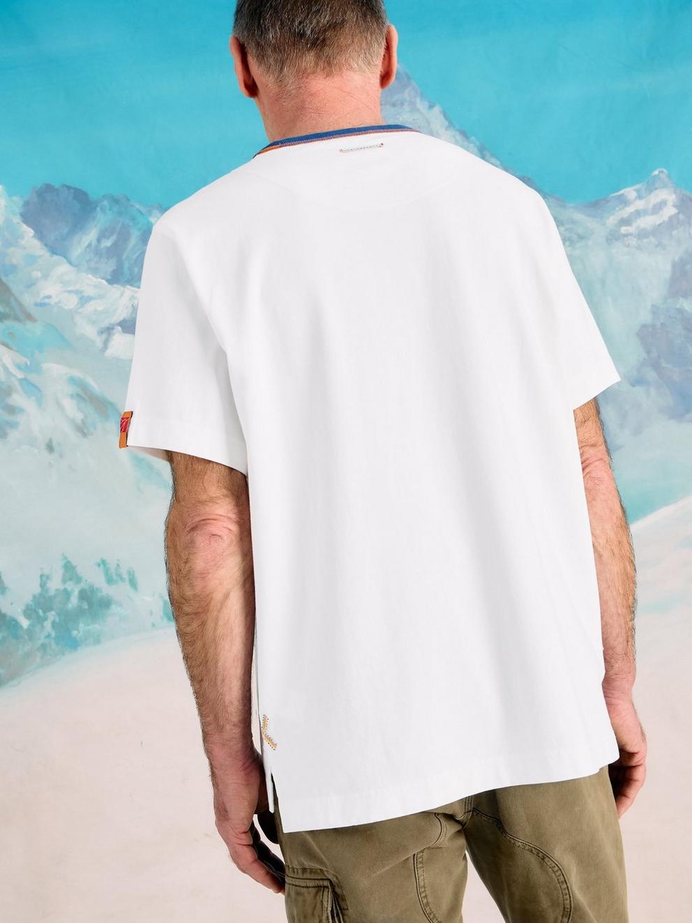Rewind Ringer Tee in BRIL WHITE - MODEL BACK