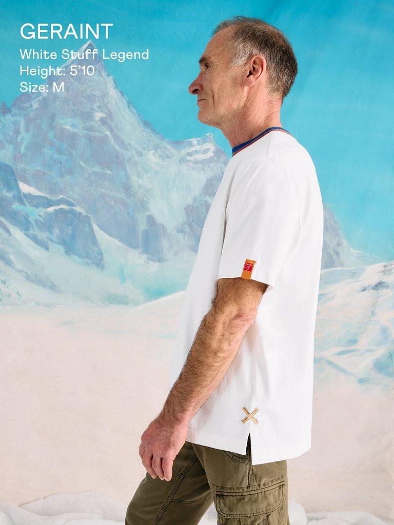 Rewind Ringer Tee in BRIL WHITE - MODEL DETAIL