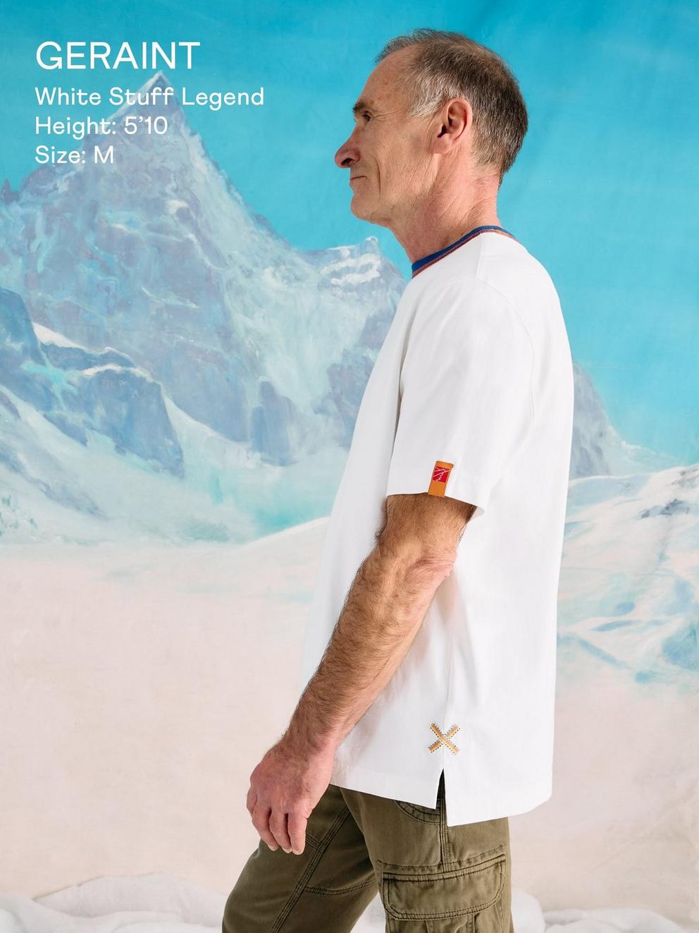 Rewind Ringer Tee in BRIL WHITE - MODEL DETAIL