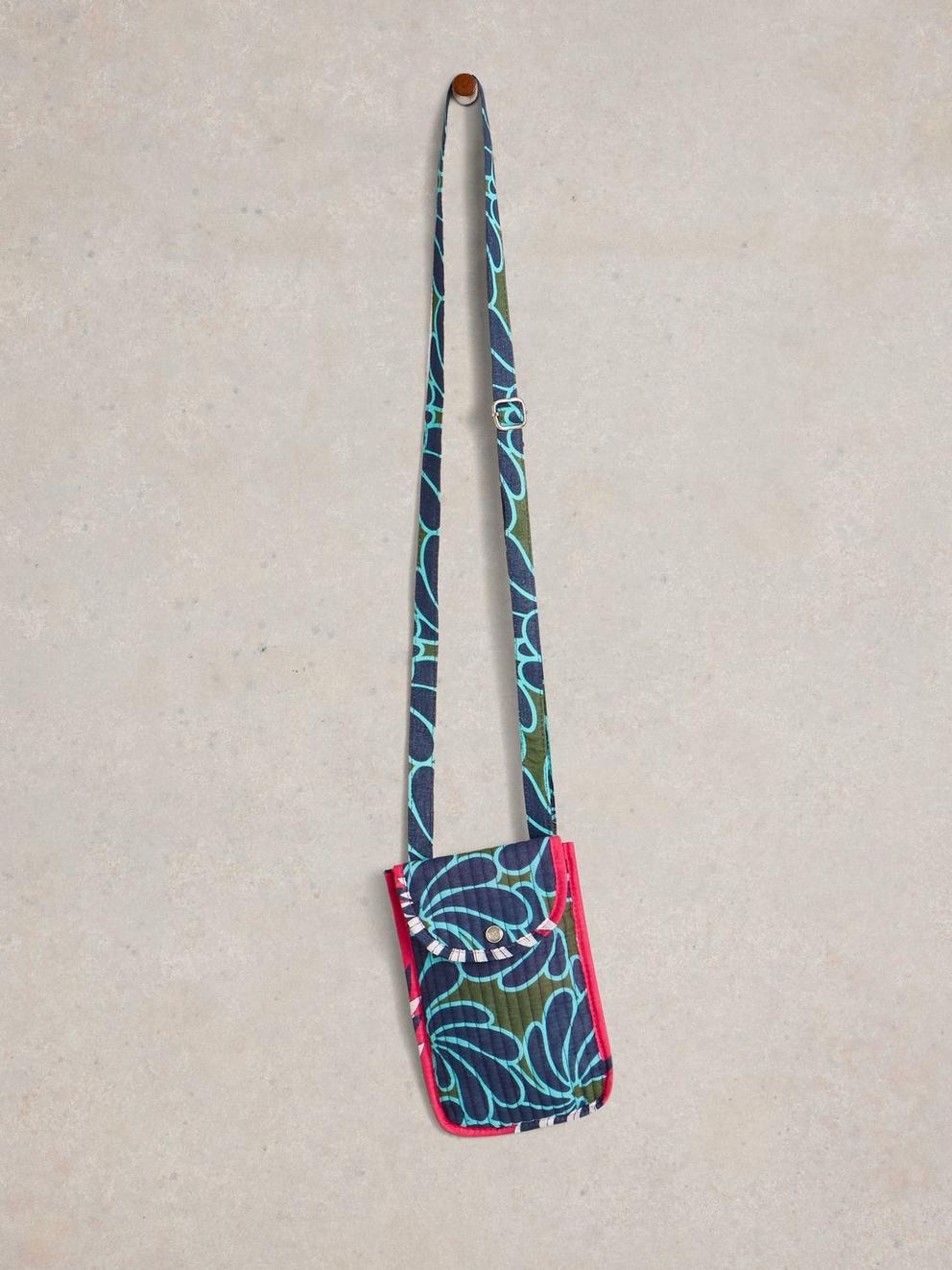 Coco Printed Phone Bag in BLUE PR - FLAT FRONT