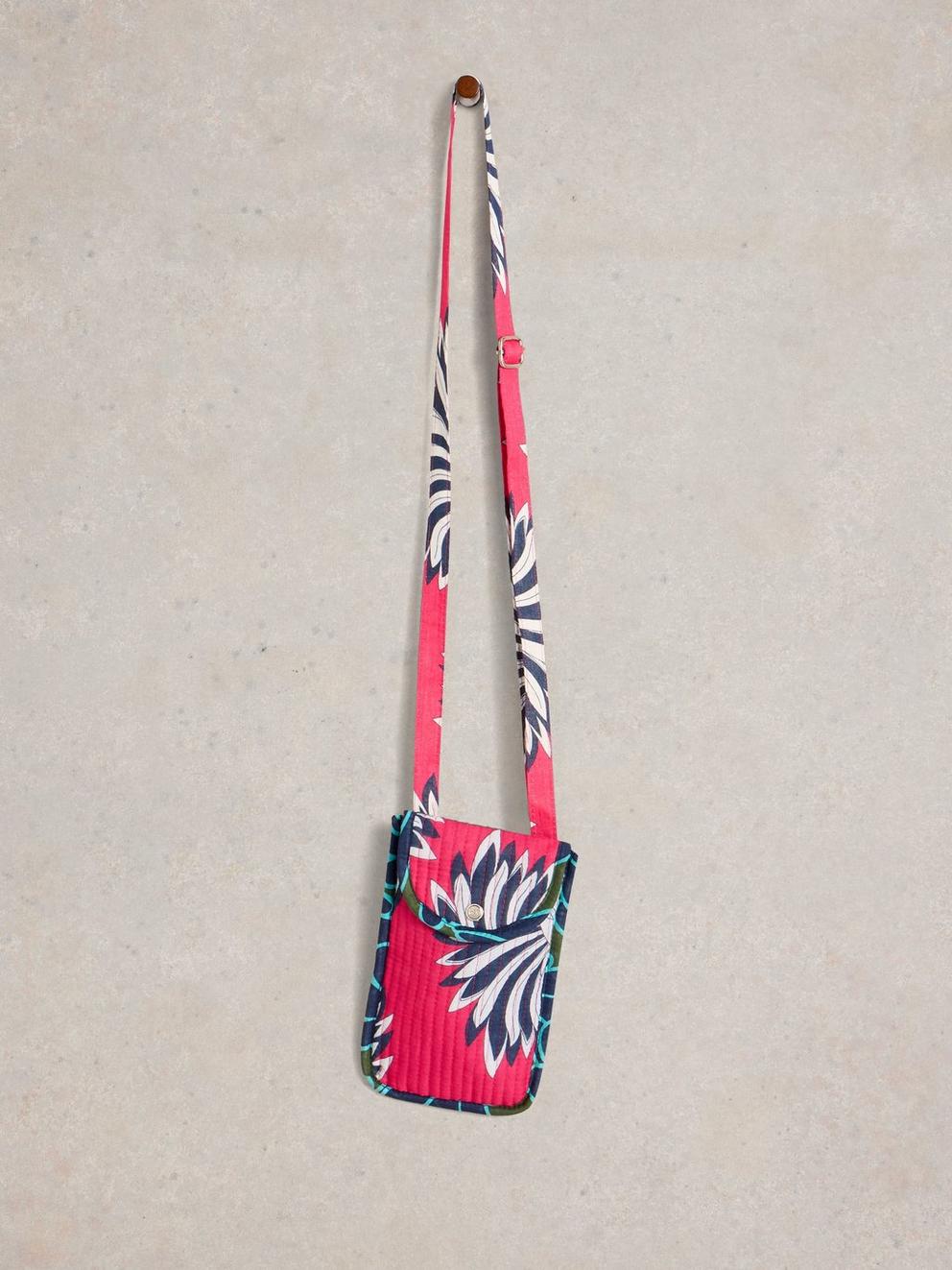 Coco Printed Phone Bag in PINK PR - FLAT FRONT