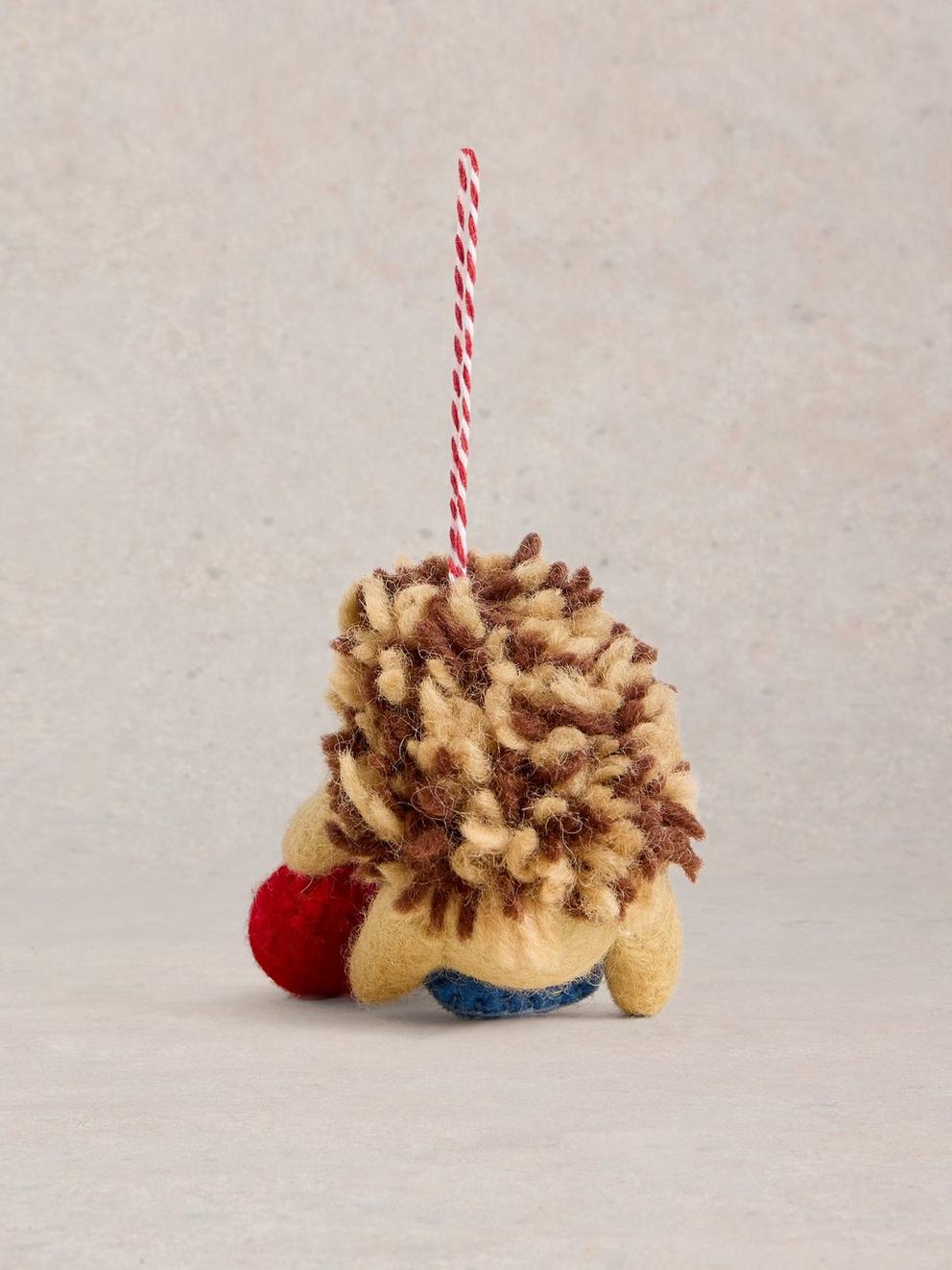 Self Care Hedgehog Hanging Dec in BROWN MLT - FLAT DETAIL