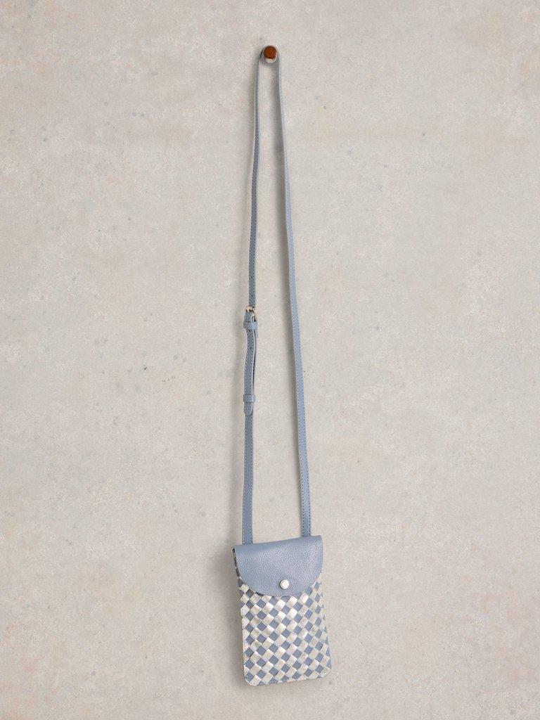 Coco Weave Phone Bag in BLUE MLT - FLAT FRONT