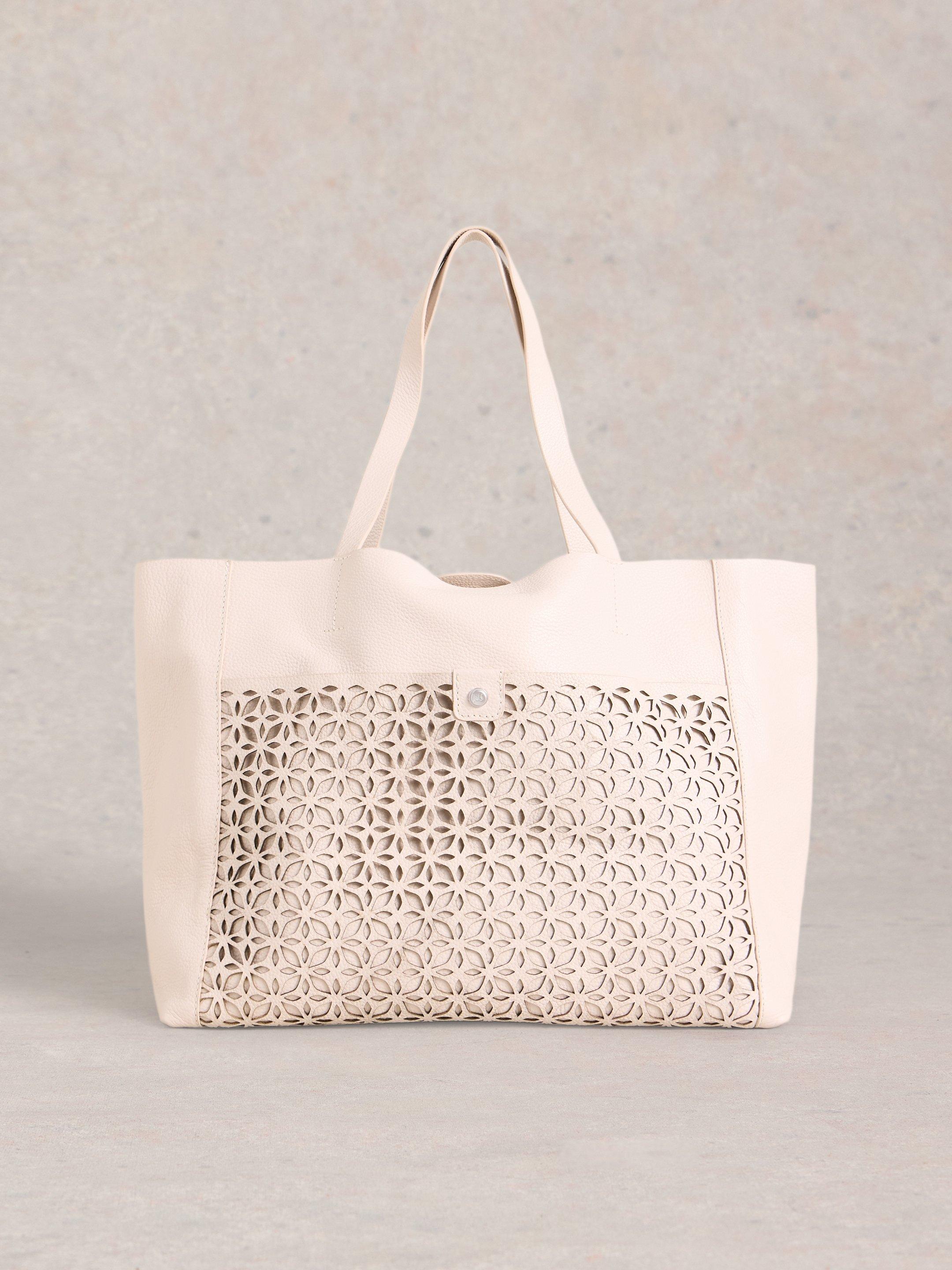 WHITE STUFF レイラ レーザーカット レザー トート 443841-PALE_IVORY-L