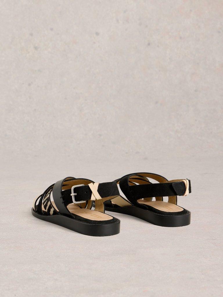Holly Mini Wedge Sandal in PURE BLK - FLAT BACK