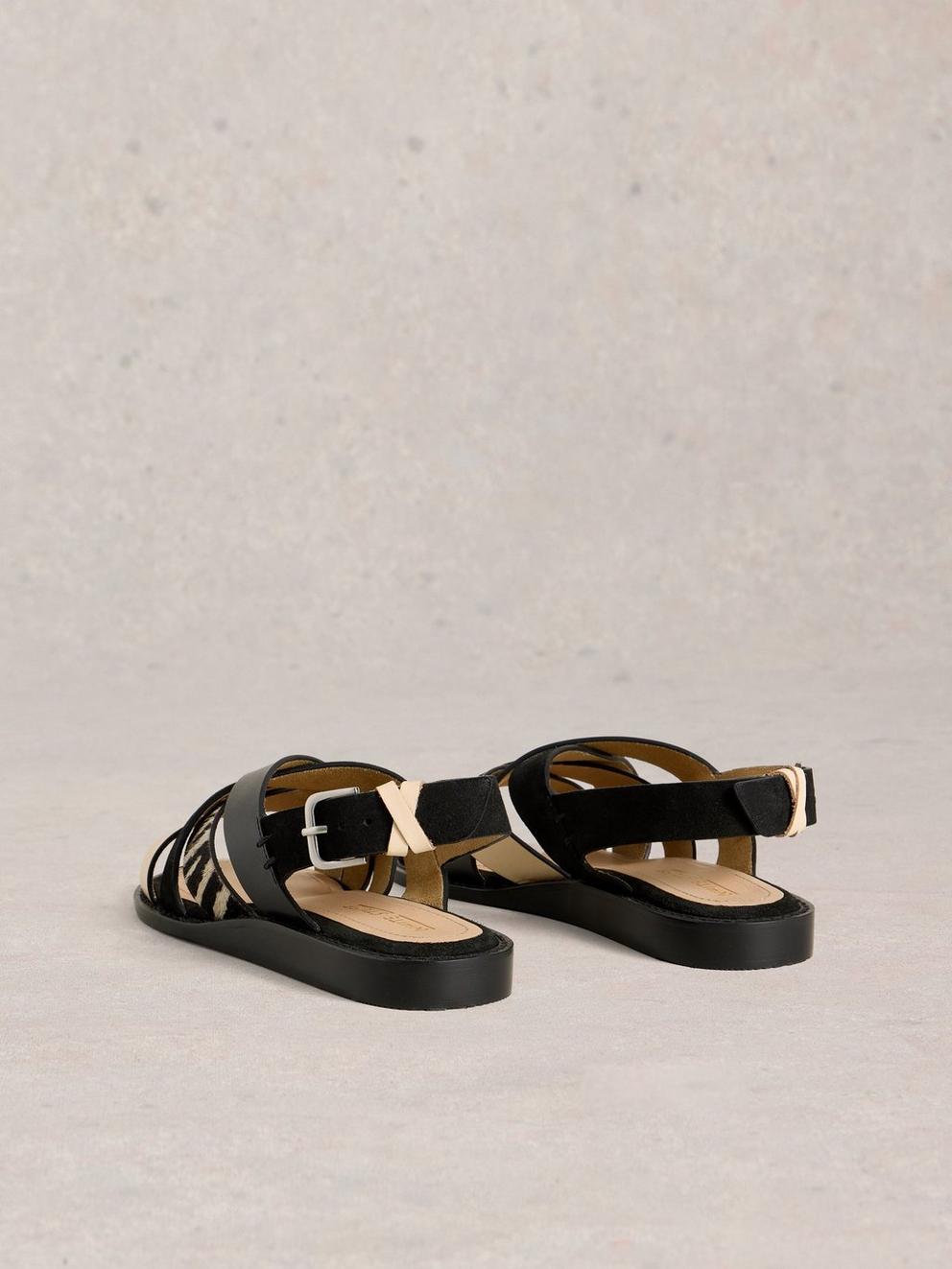 Holly Mini Wedge Sandal in PURE BLK - FLAT BACK