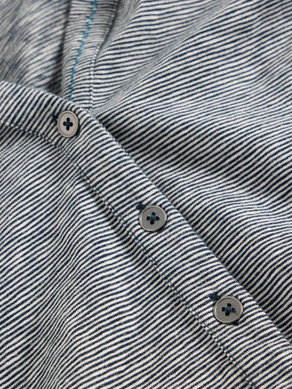 ANNIE STRIPE JERSEY SHIRT in NAVY MULTI - FLAT DETAIL