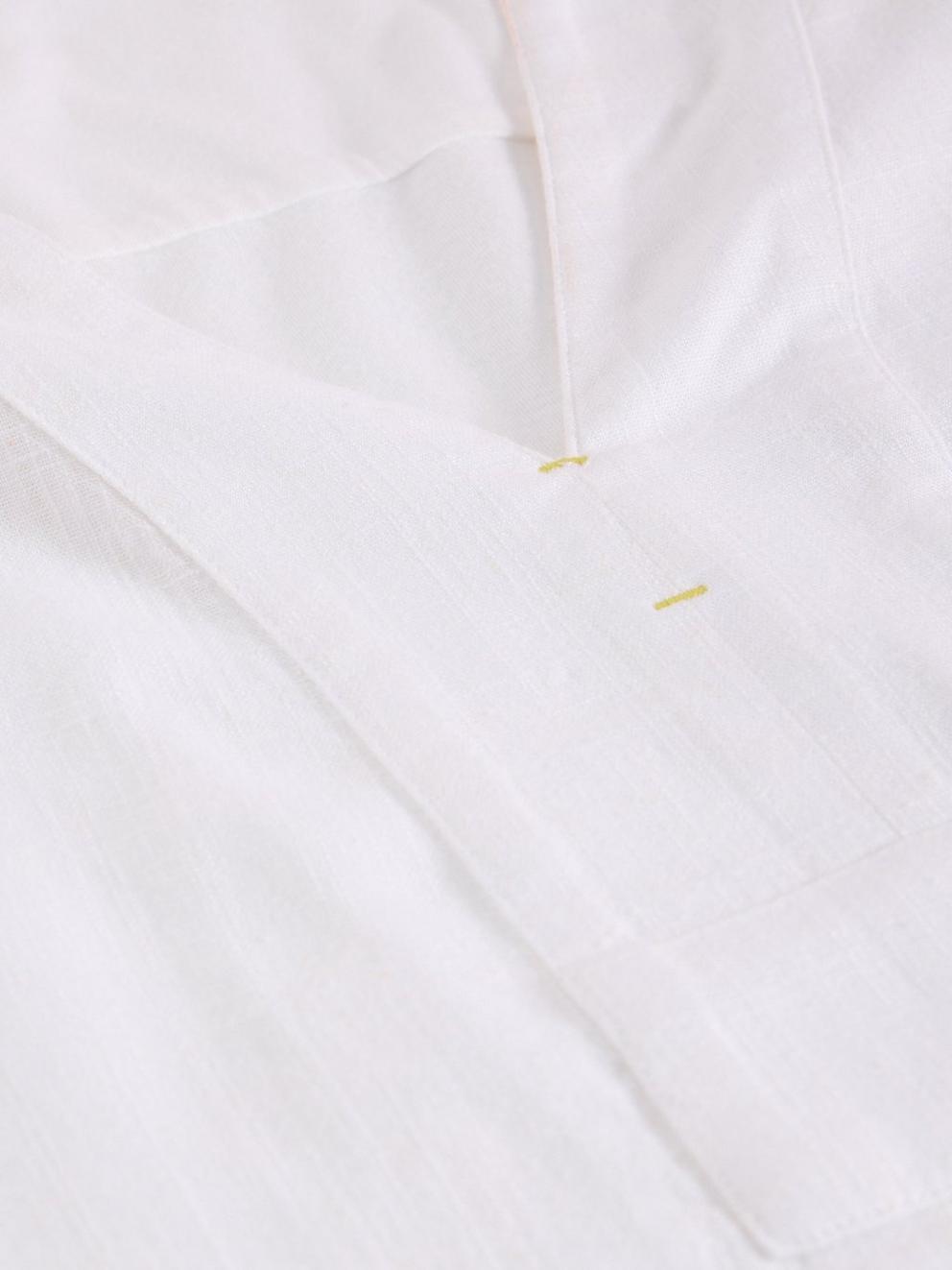 CELIA MIX SS SHIRT in BRIL WHITE - FLAT DETAIL