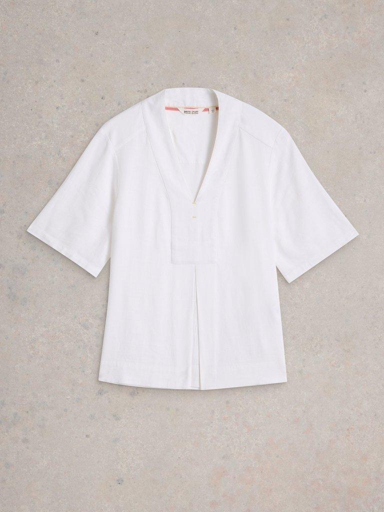 CELIA MIX SS SHIRT in BRIL WHITE - FLAT FRONT
