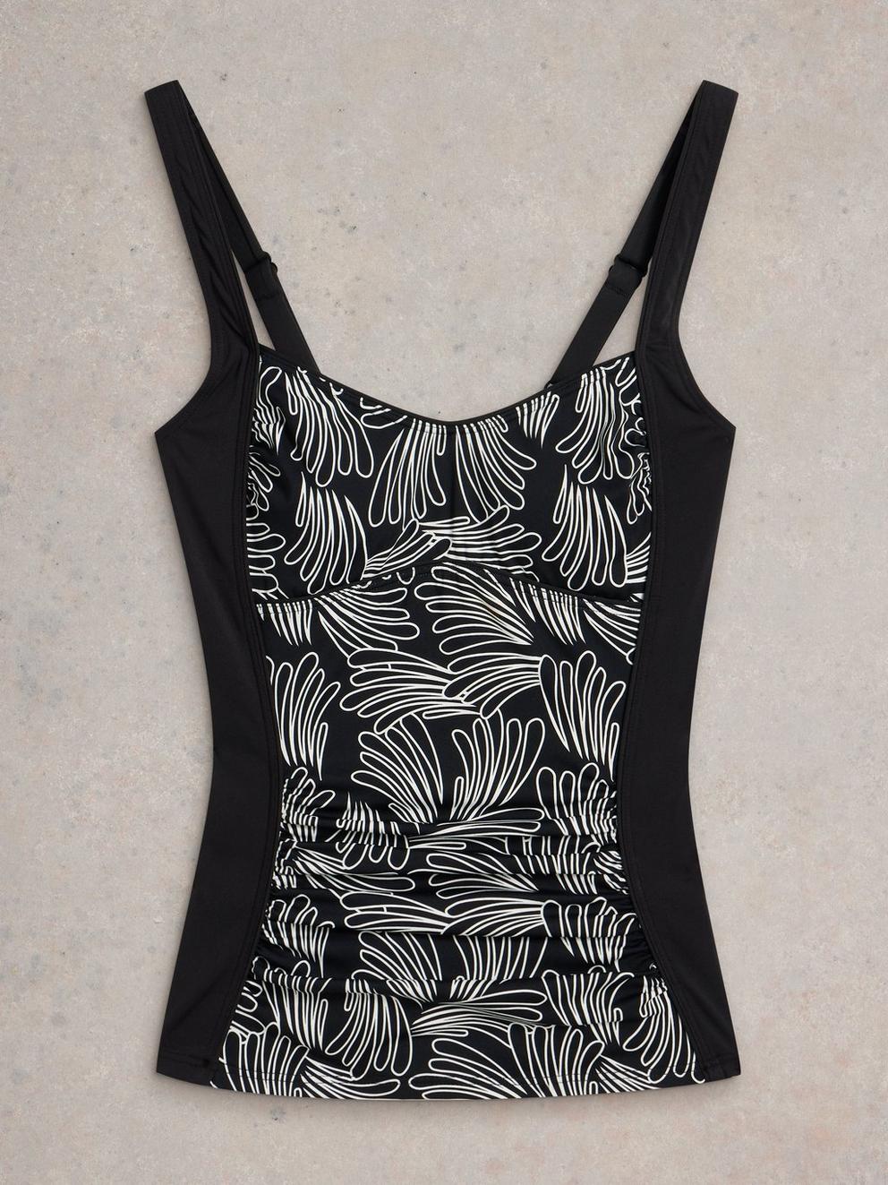 Splash Tankini Top in BLK MLT - FLAT FRONT