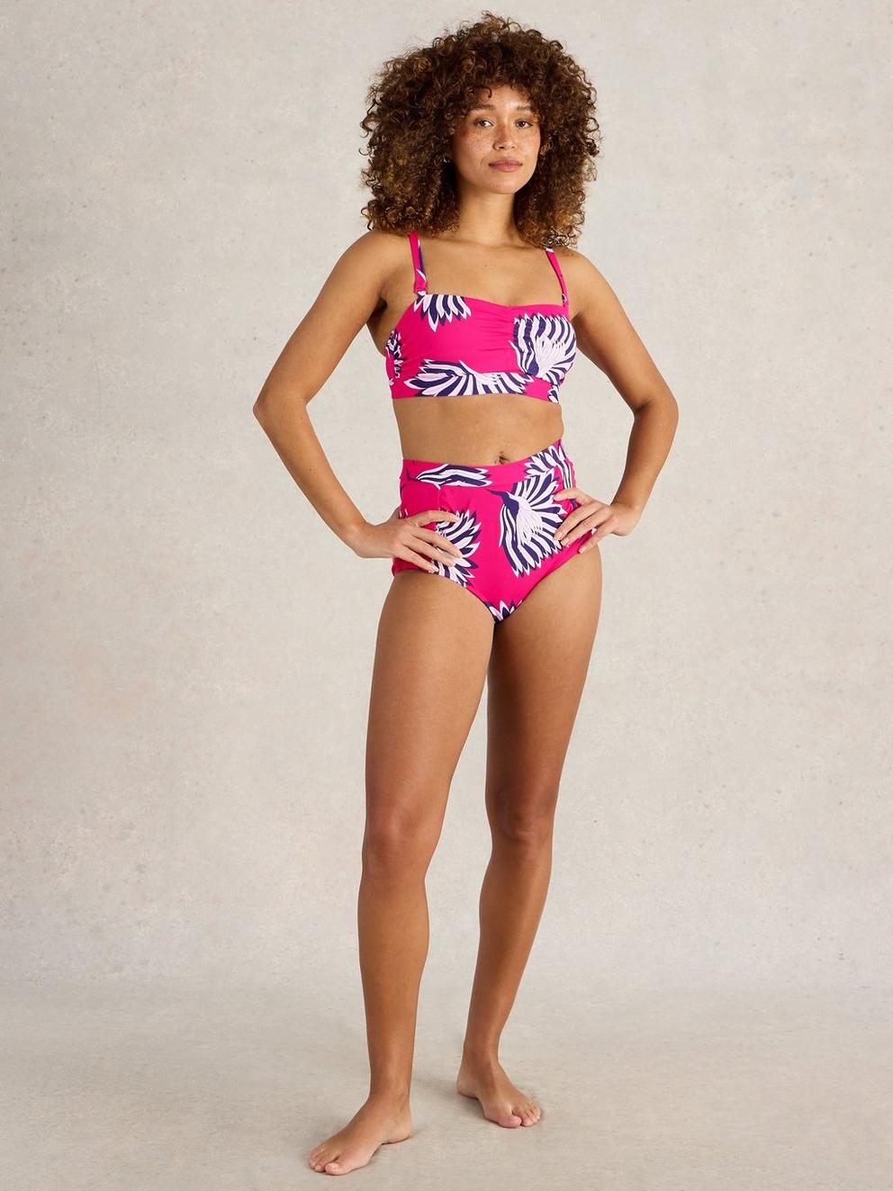 Suki Bikini Top in PINK PR - MODEL FRONT