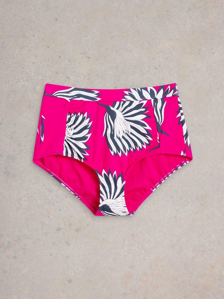Suki High Waist Bikini Bottom in PINK PR - FLAT FRONT
