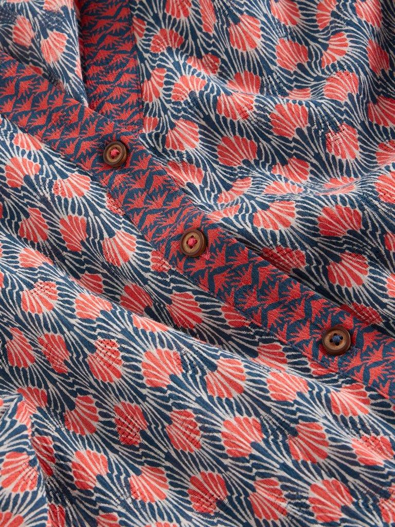 Mabel Mixed Midi Print Dress in NAVY MULTI - FLAT DETAIL