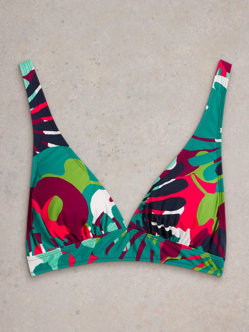 Womens Tabitha Bikini Top in NAVY MULTI - FLAT FRONT