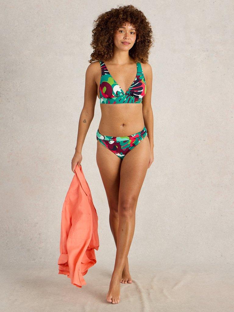 Womens Tabitha Bikini Top in NAVY MULTI - MODEL FRONT