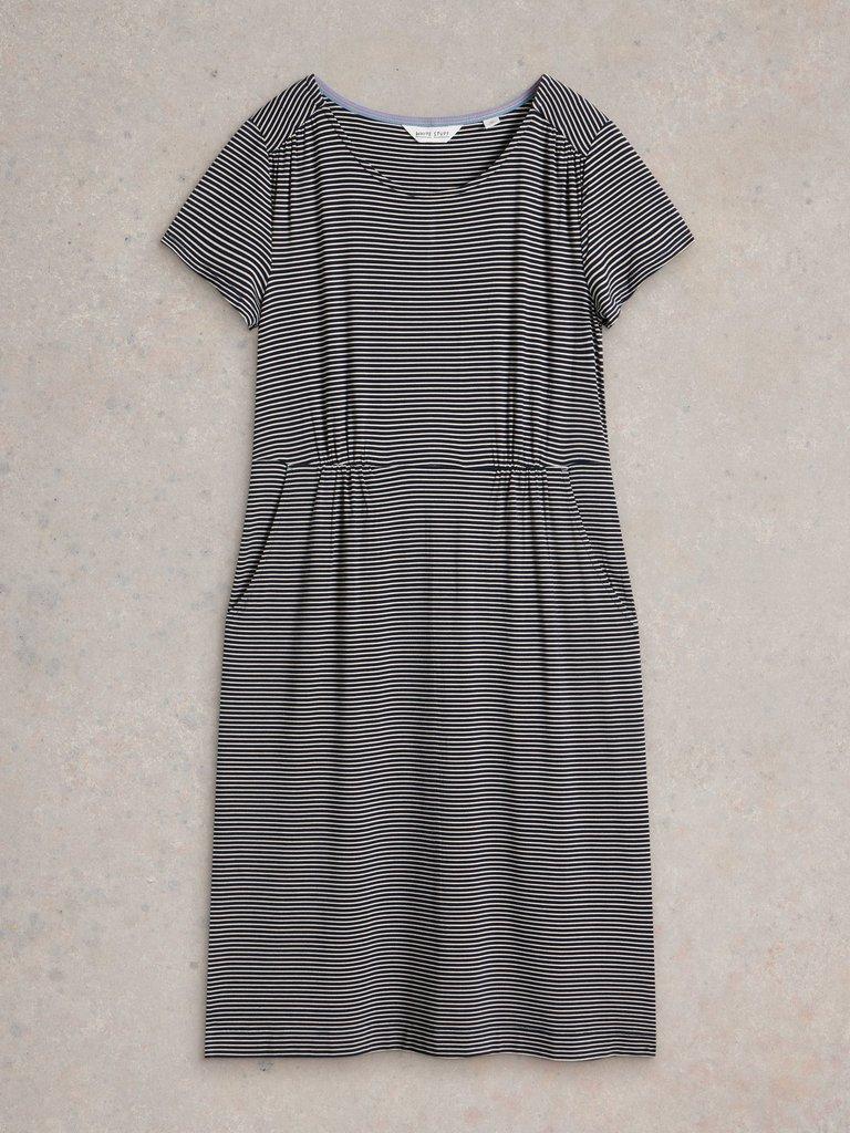 Tallie Jersey Midi Dress in BLK MLT - FLAT FRONT