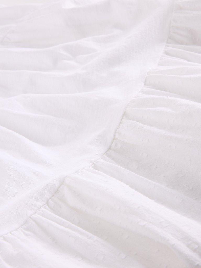 MARIA MIX V NECK TUNIC in BRIL WHITE - FLAT DETAIL