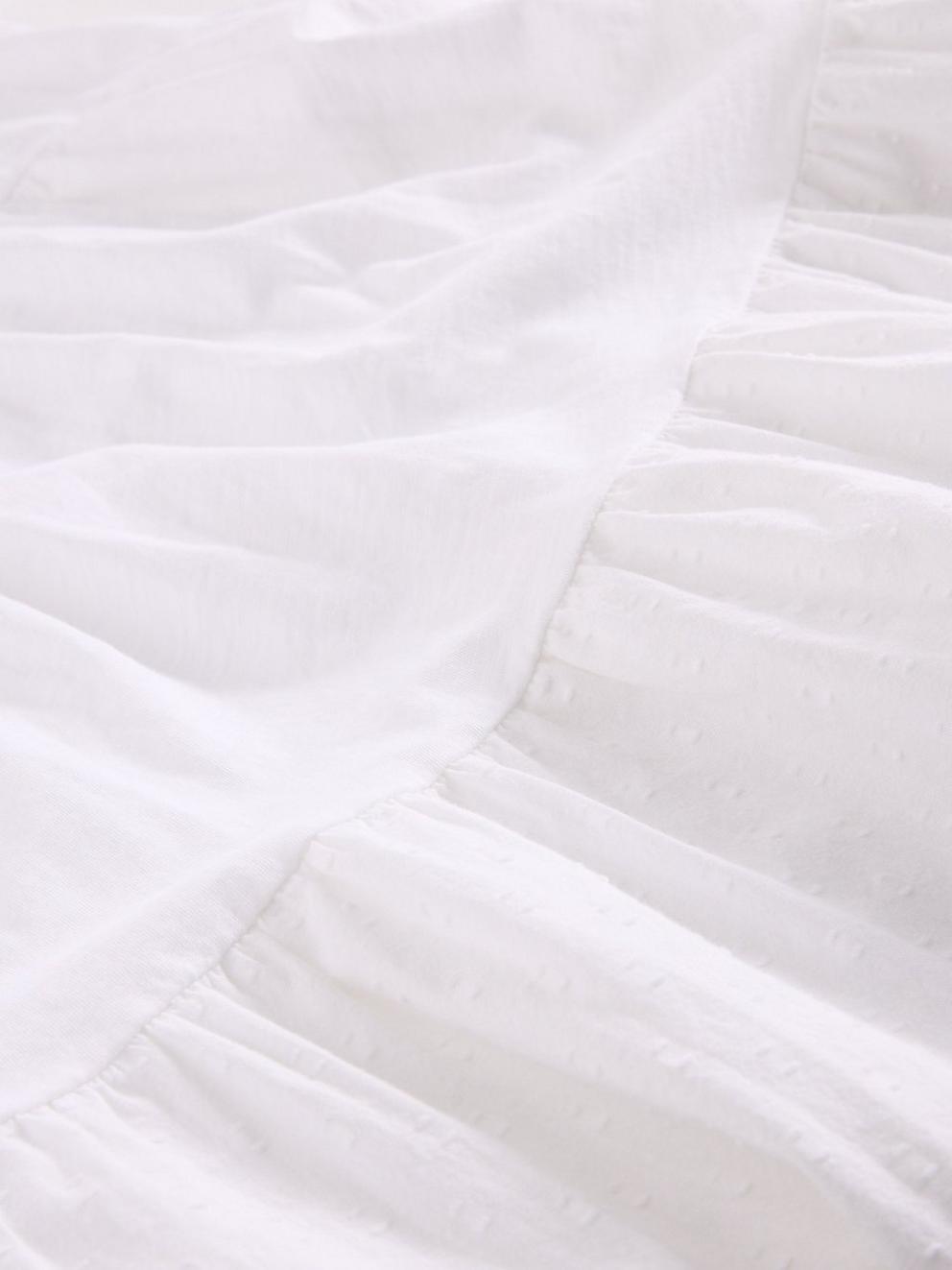 MARIA MIX V NECK TUNIC in BRIL WHITE - FLAT DETAIL