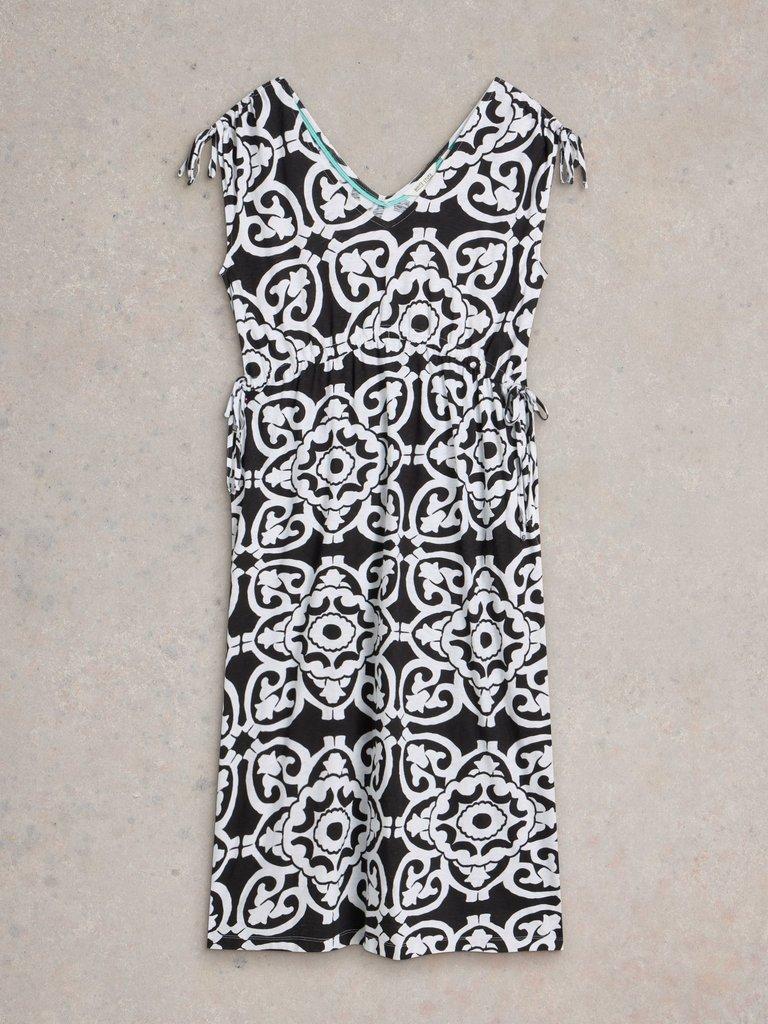Freya Channel Beach Dress in BLK MLT - FLAT FRONT