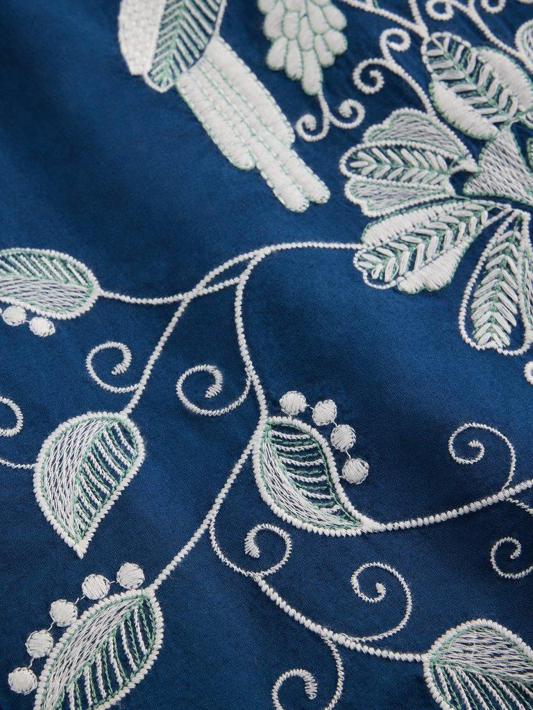 Calypso Embroidered Skirt in DK BLUE - FLAT DETAIL