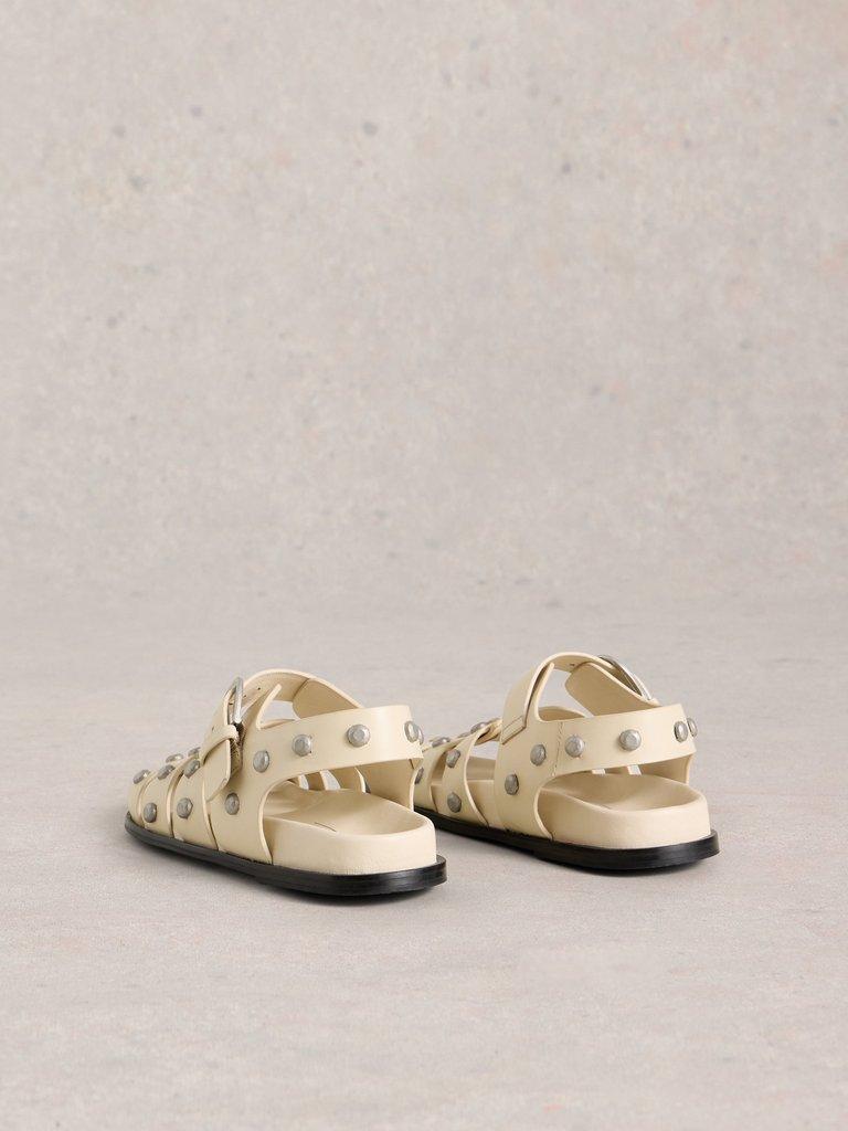 Helena Studded Fisherman in PALE IVORY - FLAT BACK