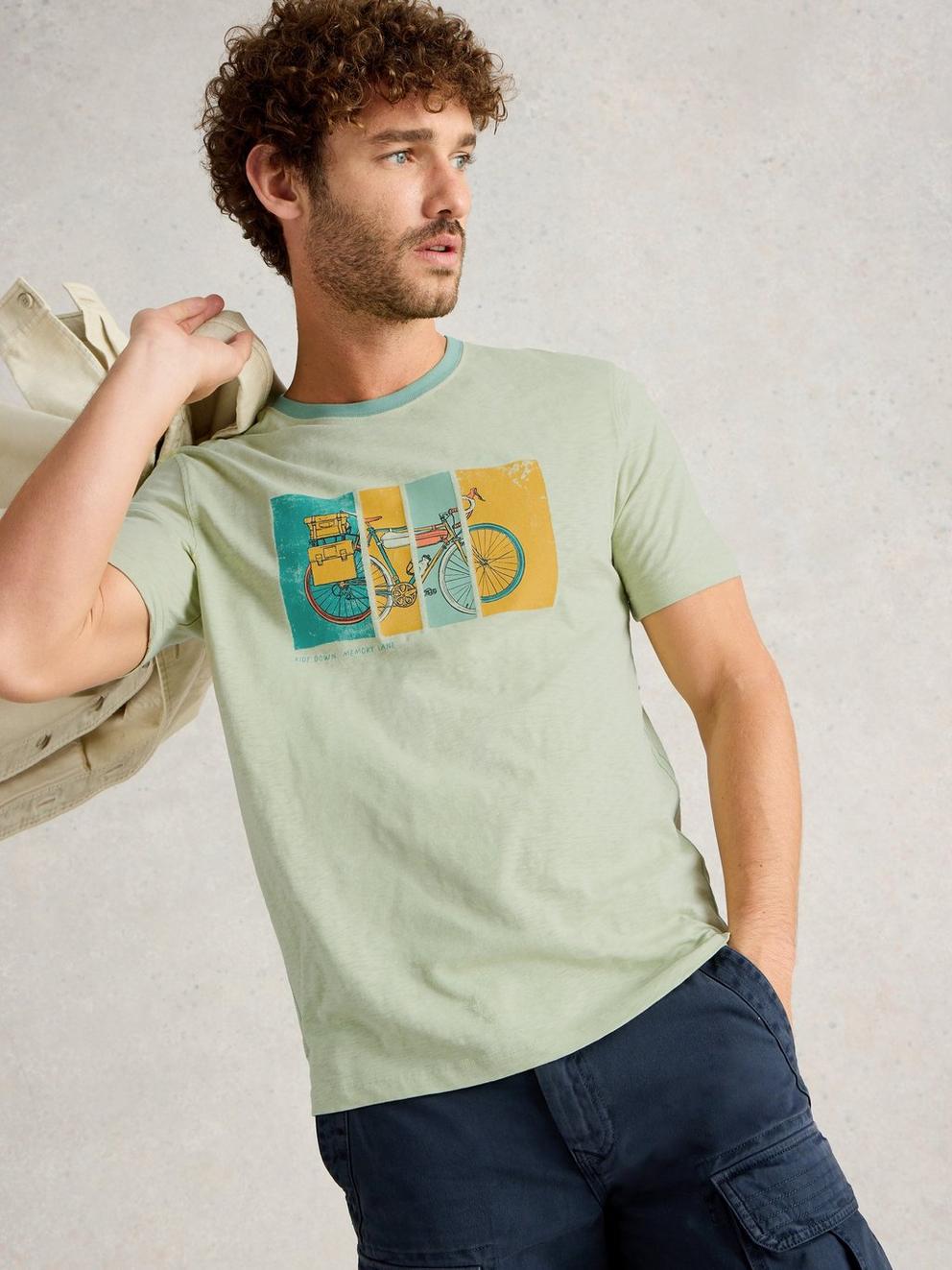 Abersoch Bike Graphic Tee in GREEN PR - LIFESTYLE