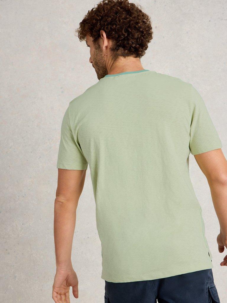 Abersoch Bike Graphic Tee in GREEN PR - MODEL BACK