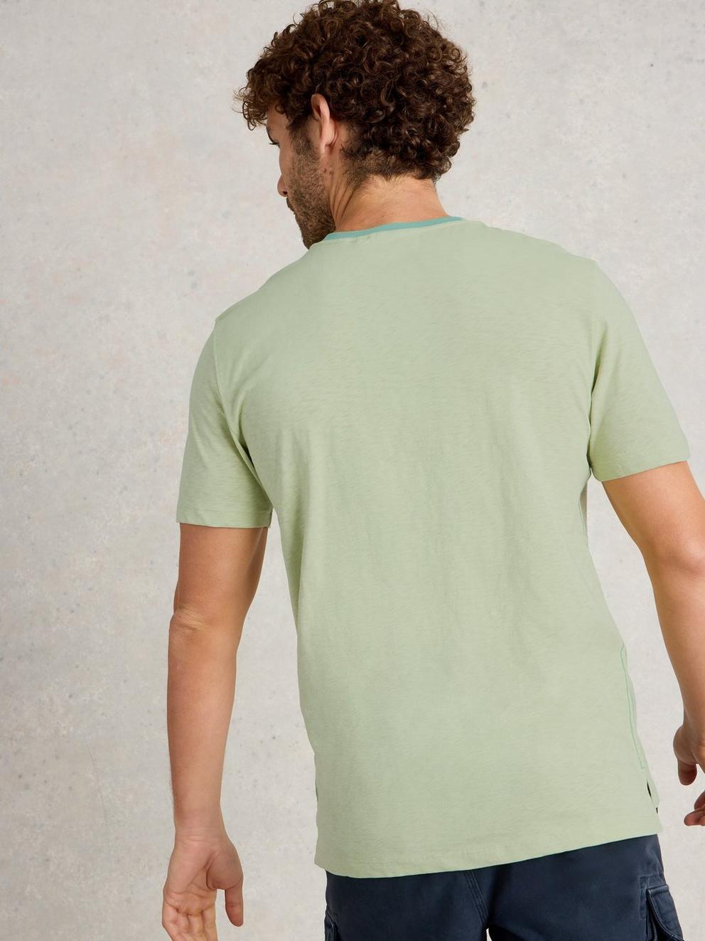 Abersoch Bike Graphic Tee in GREEN PR - MODEL BACK