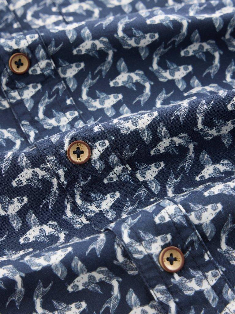 Finsbury Koi Printed Shirt in NAVY PR - FLAT DETAIL