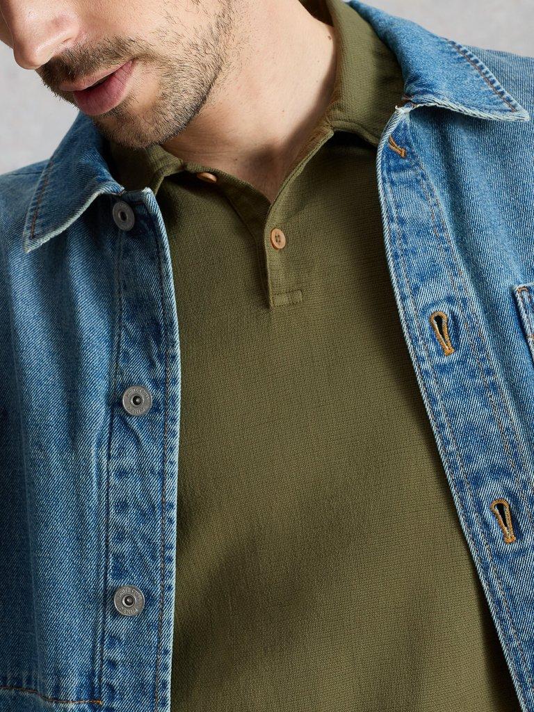 Anderby Woven Polo in KHAKI GRN - LIFESTYLE