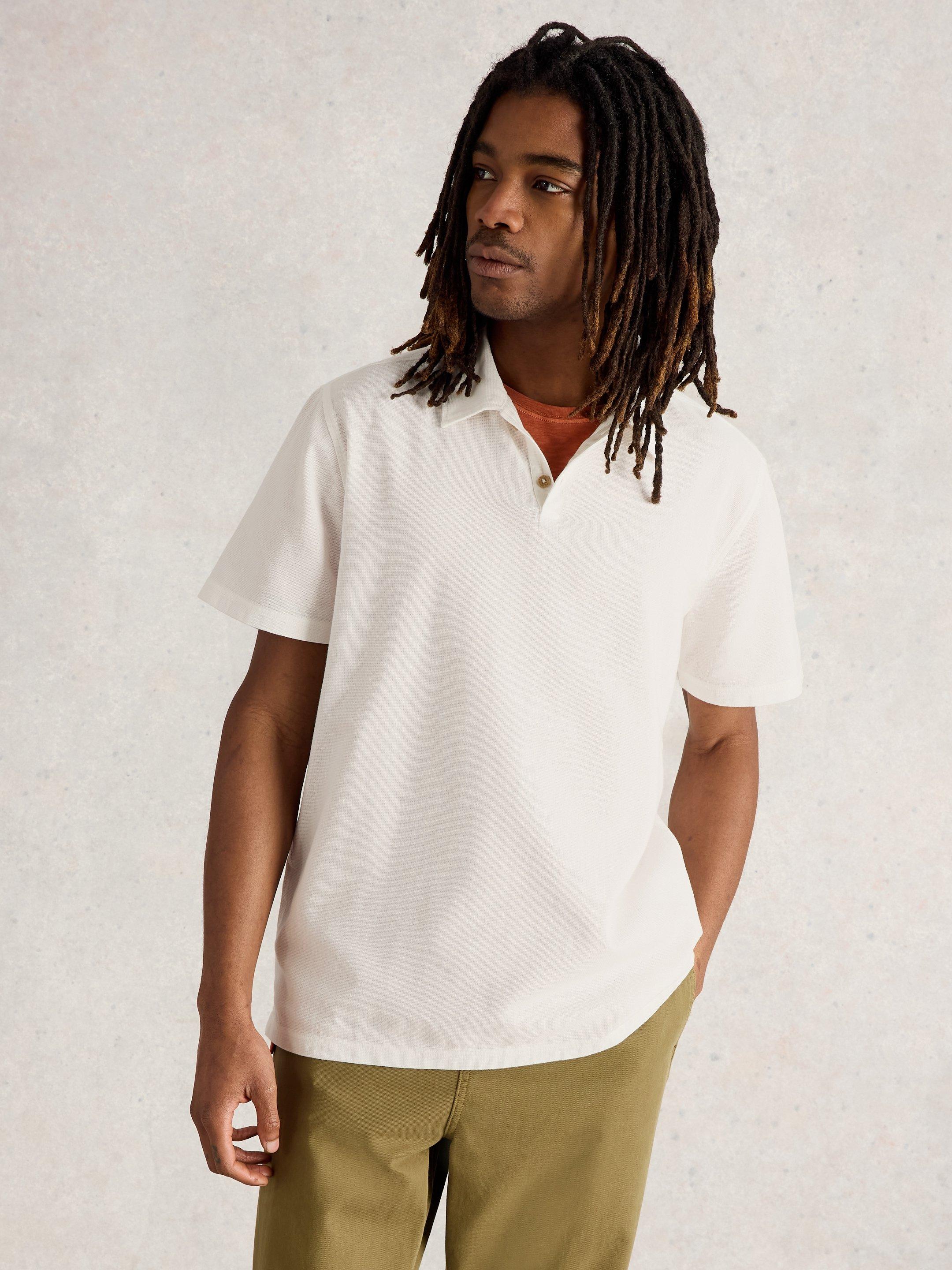 Anderby Woven Polo in NATURAL WHITE | White Stuff
