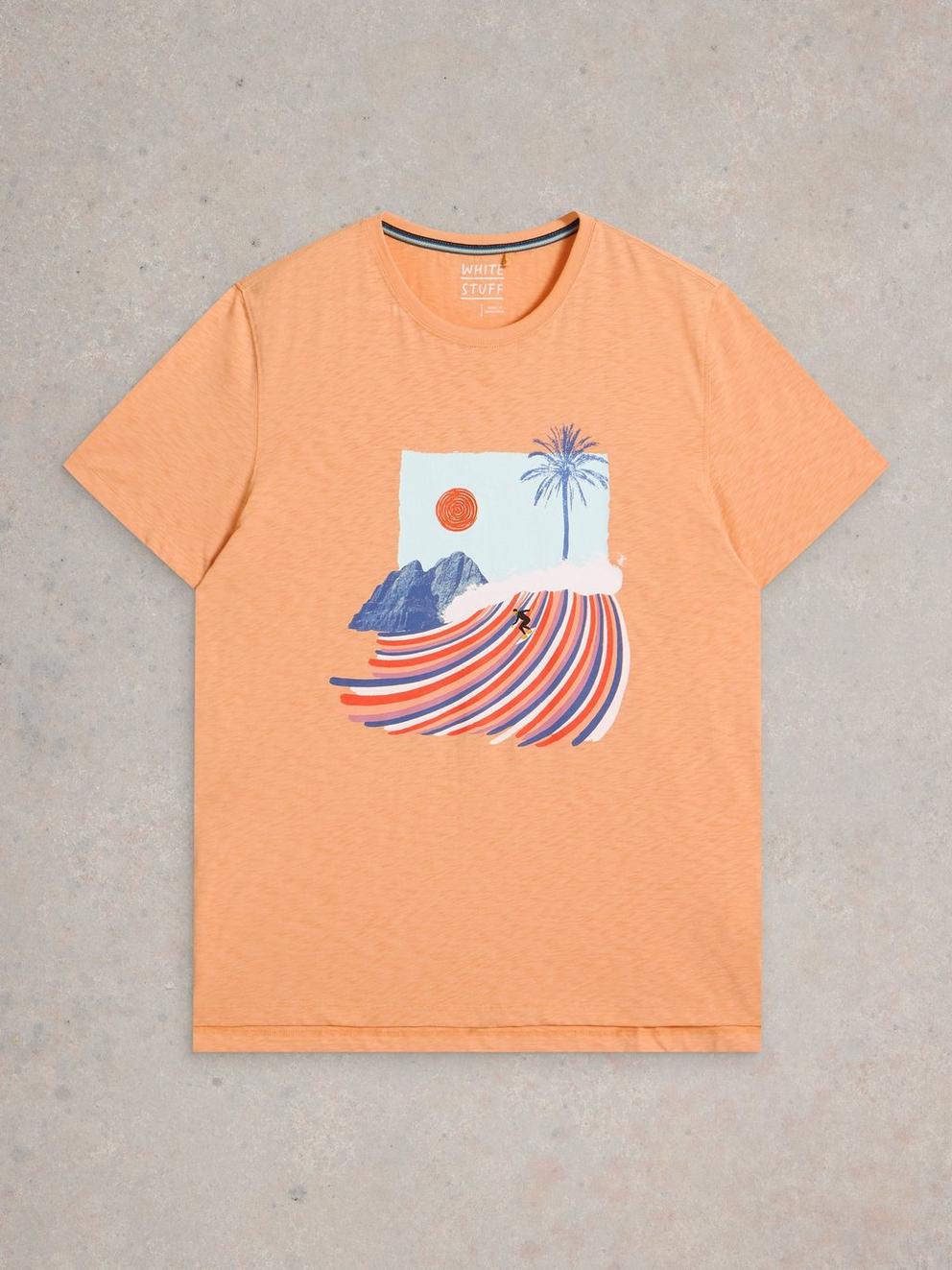 Abersoch Surfs Up Graphic Tee in PINK PR - FLAT FRONT