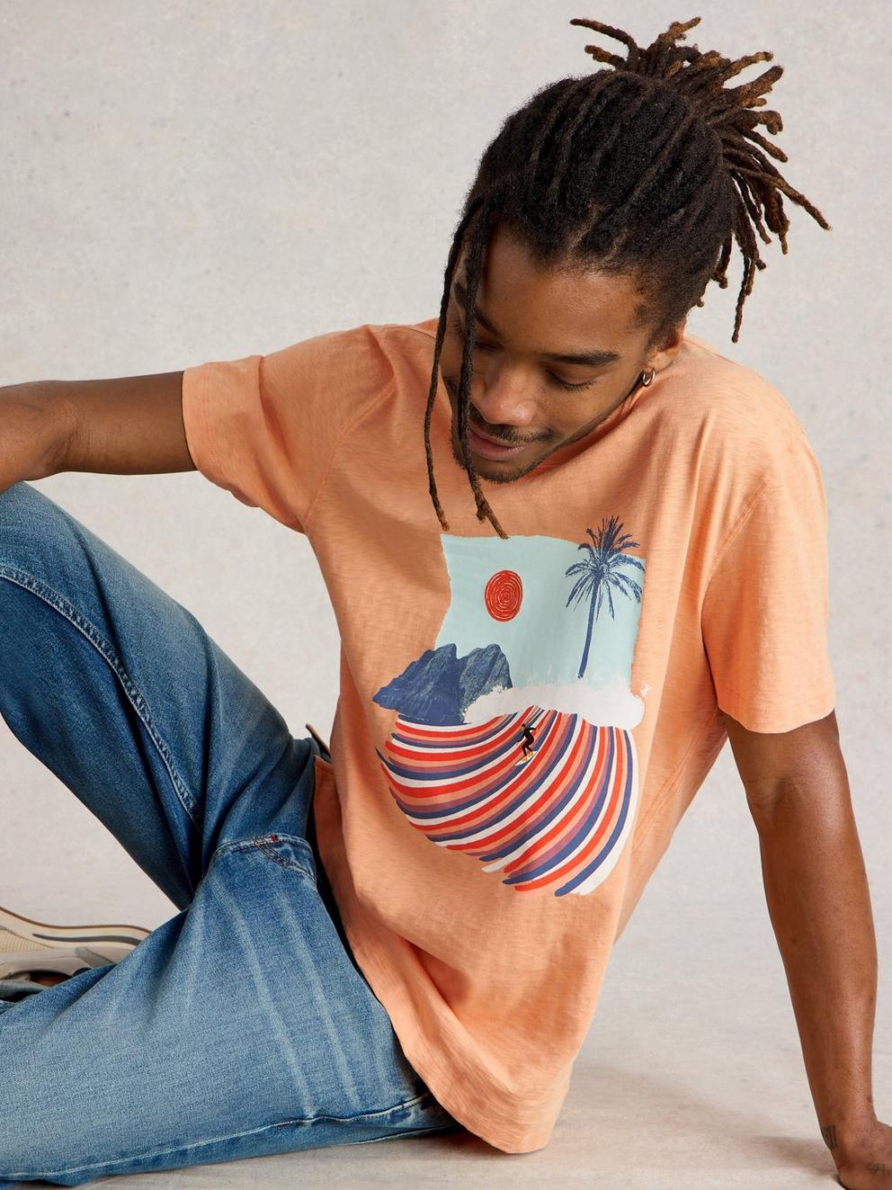 Abersoch Surfs Up Graphic Tee in PINK PR - LIFESTYLE