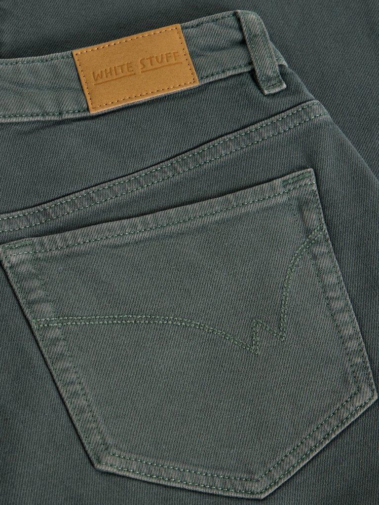 Tilly Tapered Ankle Length Jean in MID GREEN - FLAT DETAIL