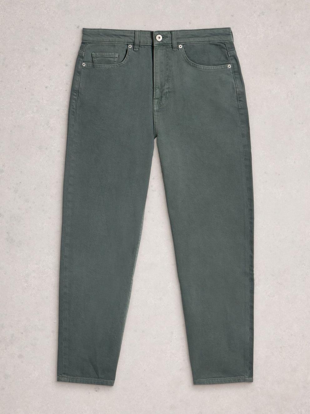 Tilly Tapered Ankle Length Jean in MID GREEN - FLAT FRONT