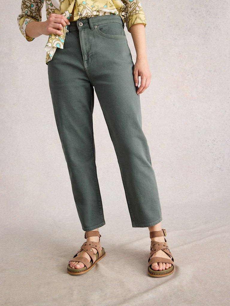 Tilly Tapered Ankle Length Jean in MID GREEN - LIFESTYLE