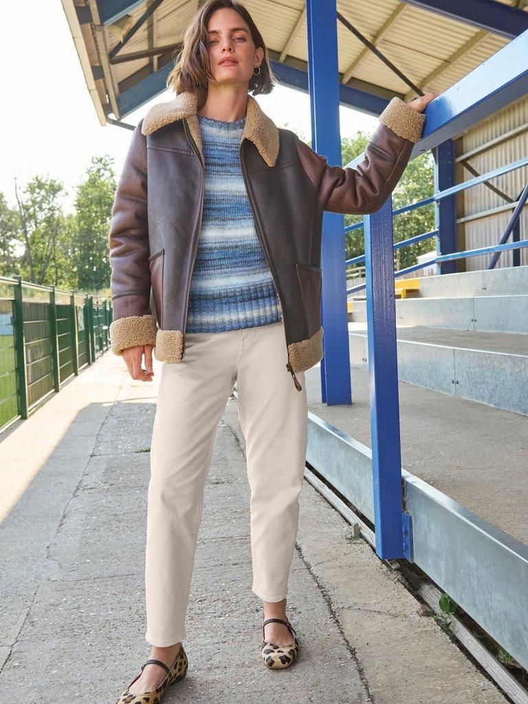 Tilly Tapered Ankle Length Jean in NAT WHITE - MIXED