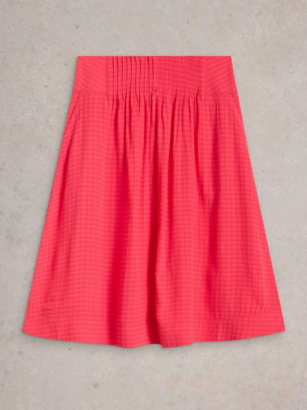 Charlotte Skirt Midi in DK PINK - FLAT FRONT