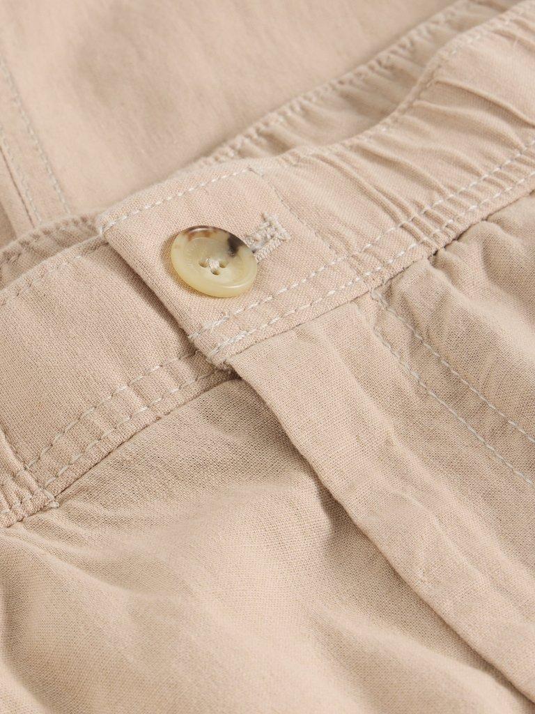 Drawstring Linen Blend Trouser in LGT NAT - FLAT DETAIL