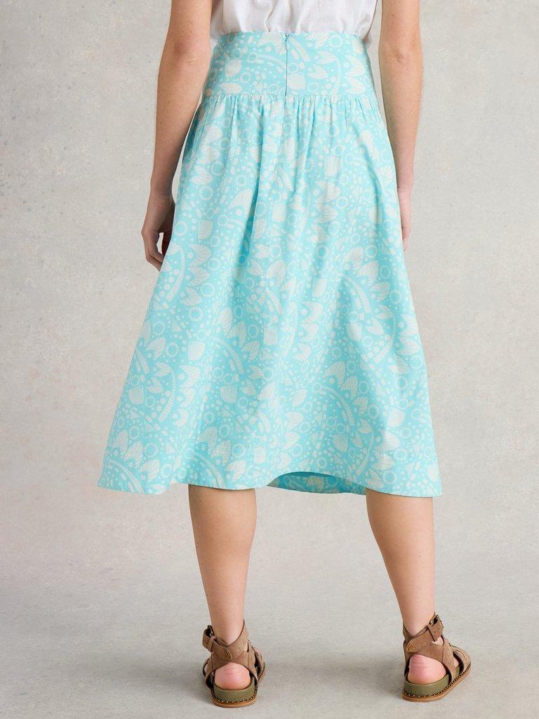 Charlotte Midi Skirt in BLUE PR - MODEL BACK