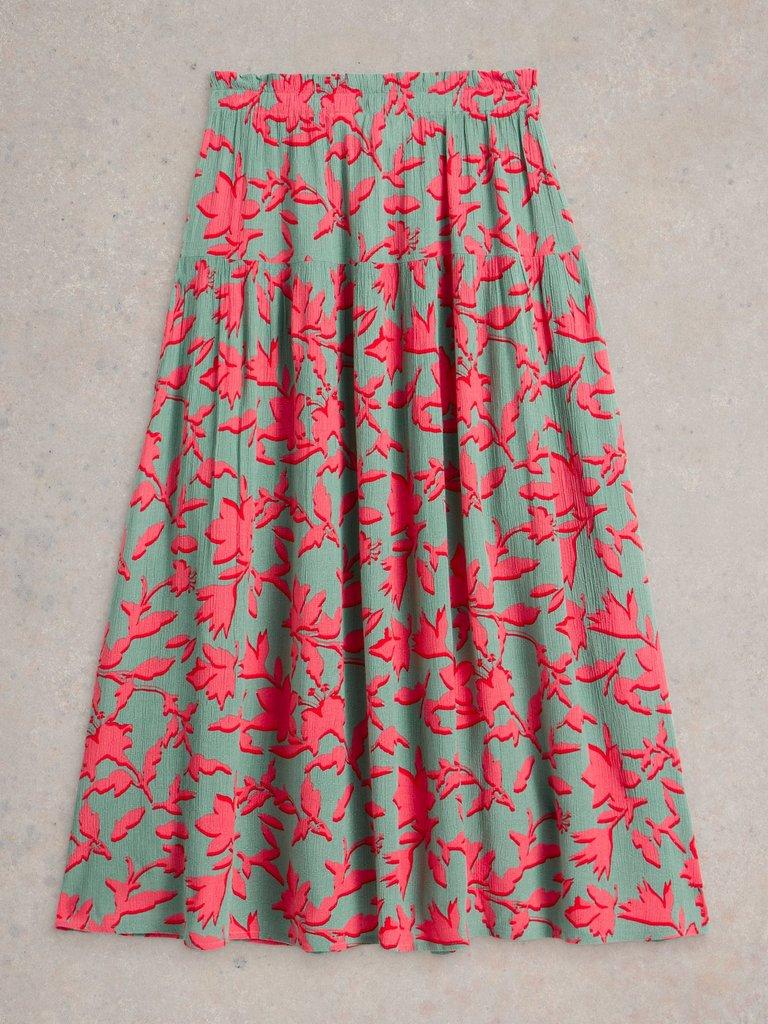 Selma Midi Skirt in TEAL PR - FLAT BACK