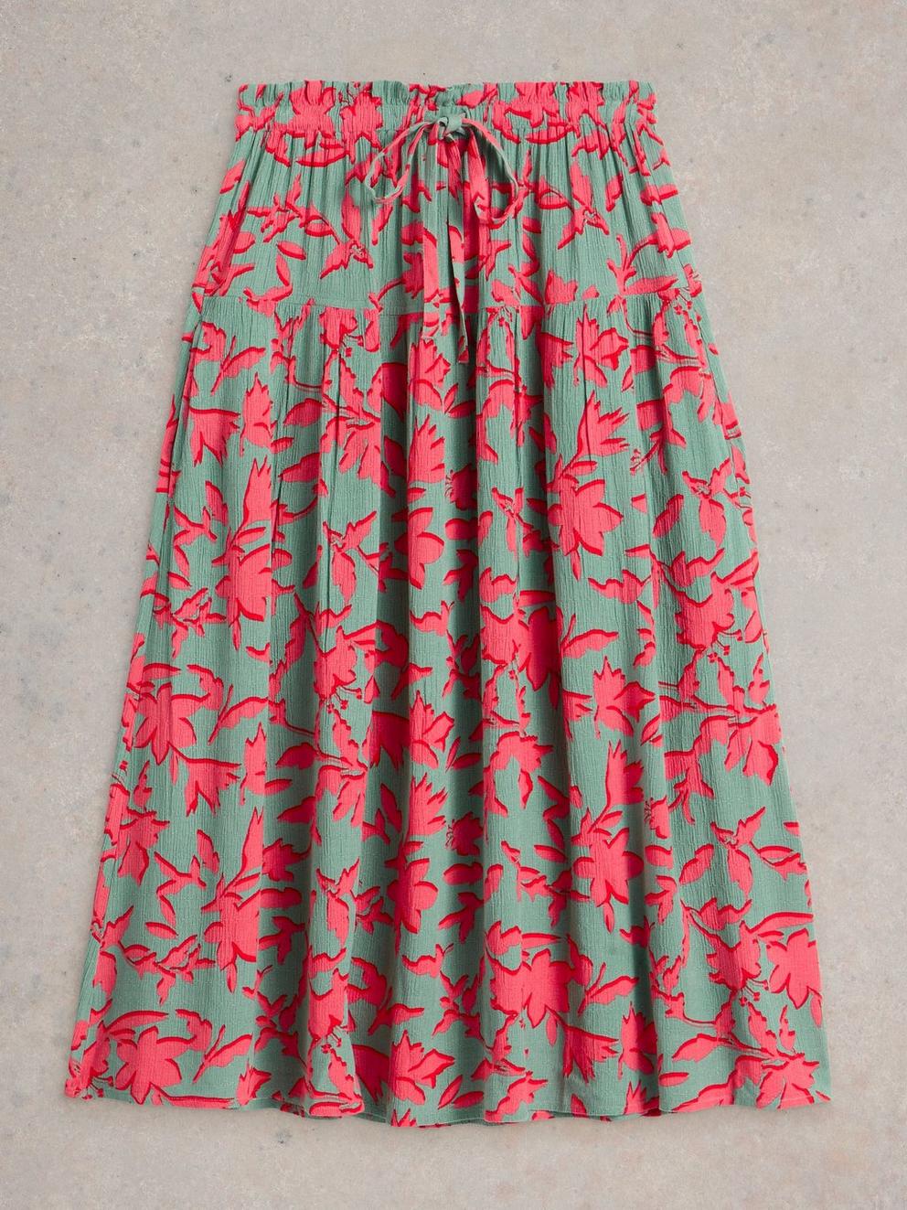 Selma Midi Skirt in TEAL PR - FLAT FRONT