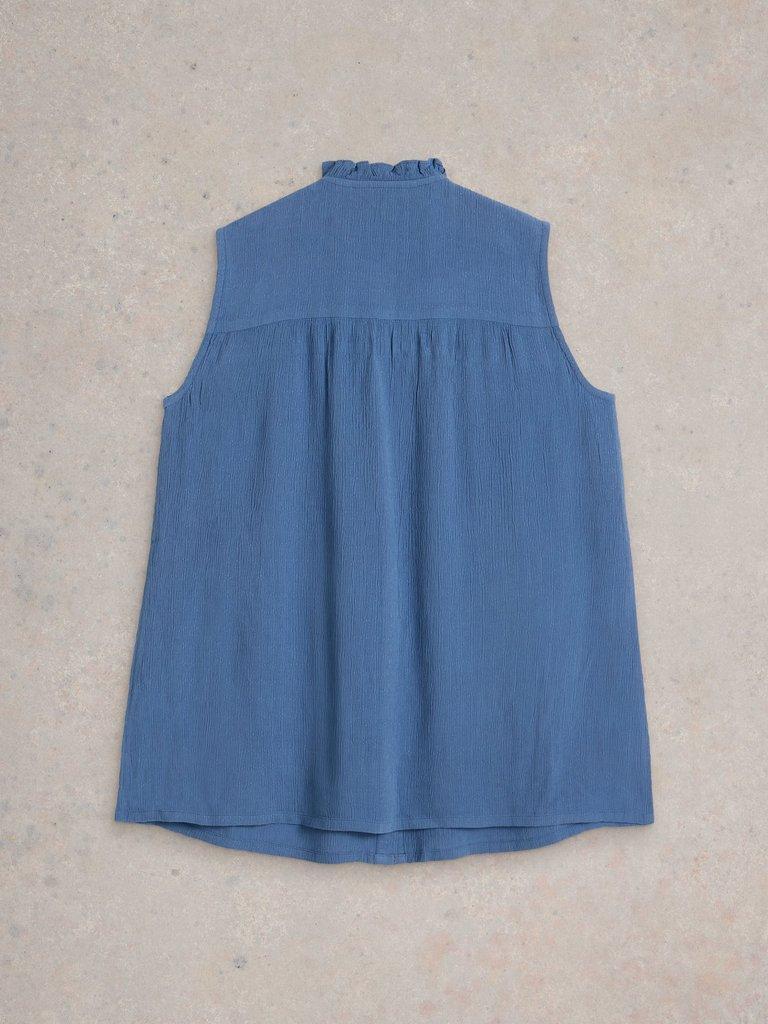 Deeba Shirt in MID BLUE - FLAT BACK