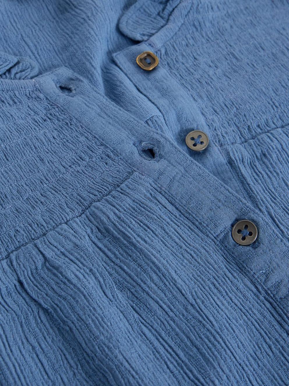 Deeba Shirt in MID BLUE - FLAT DETAIL
