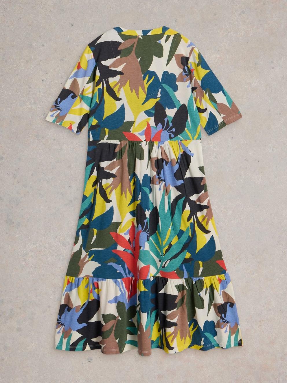 Naya Jersey Dress in BLUE MLT - FLAT BACK