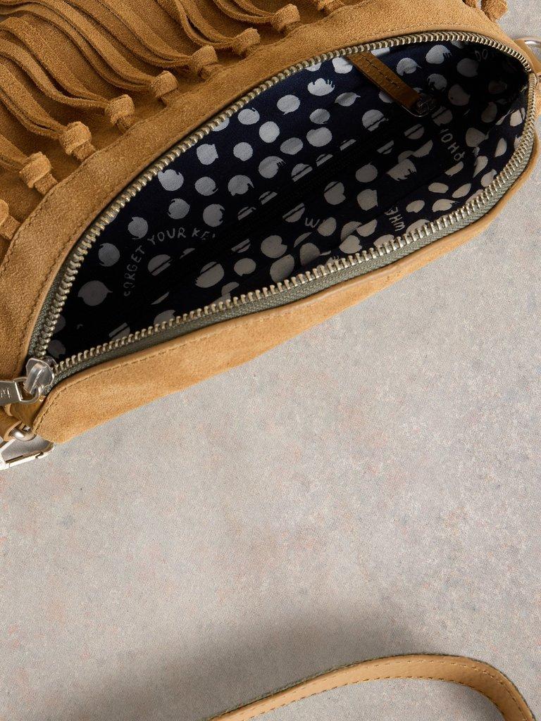 Mini Sebby Tassel Sling Bag in LIGHT TAN - FLAT DETAIL