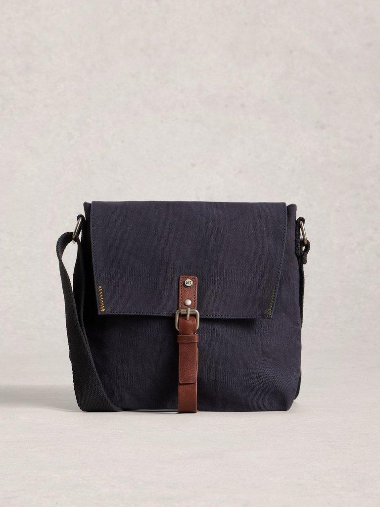 Charlie Canvas Crossbody Bag in DK BLUE - LIFESTYLE